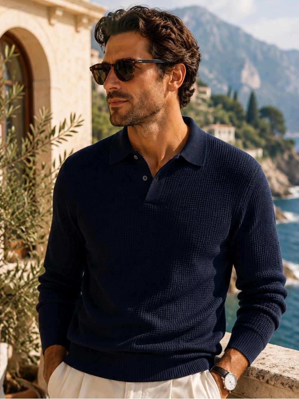 Banana Republic Merino Waffle Knit Sweater Poli